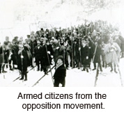 Armed citizens from the opposition movement.