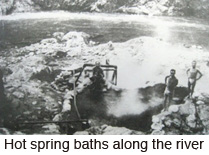 Hot spring baths along the river